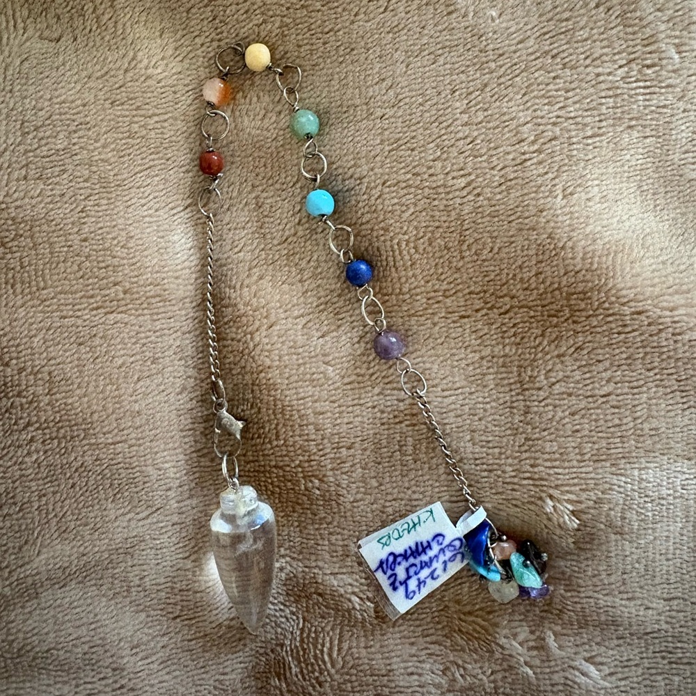 Quartz Crystal Chakra Beaded Pendulum